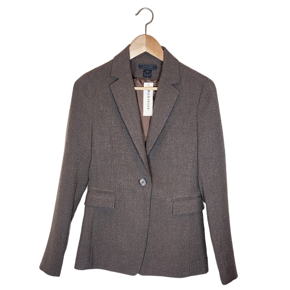 Evlaim Womens Blazer Brown Wool blended material from‎ Italy